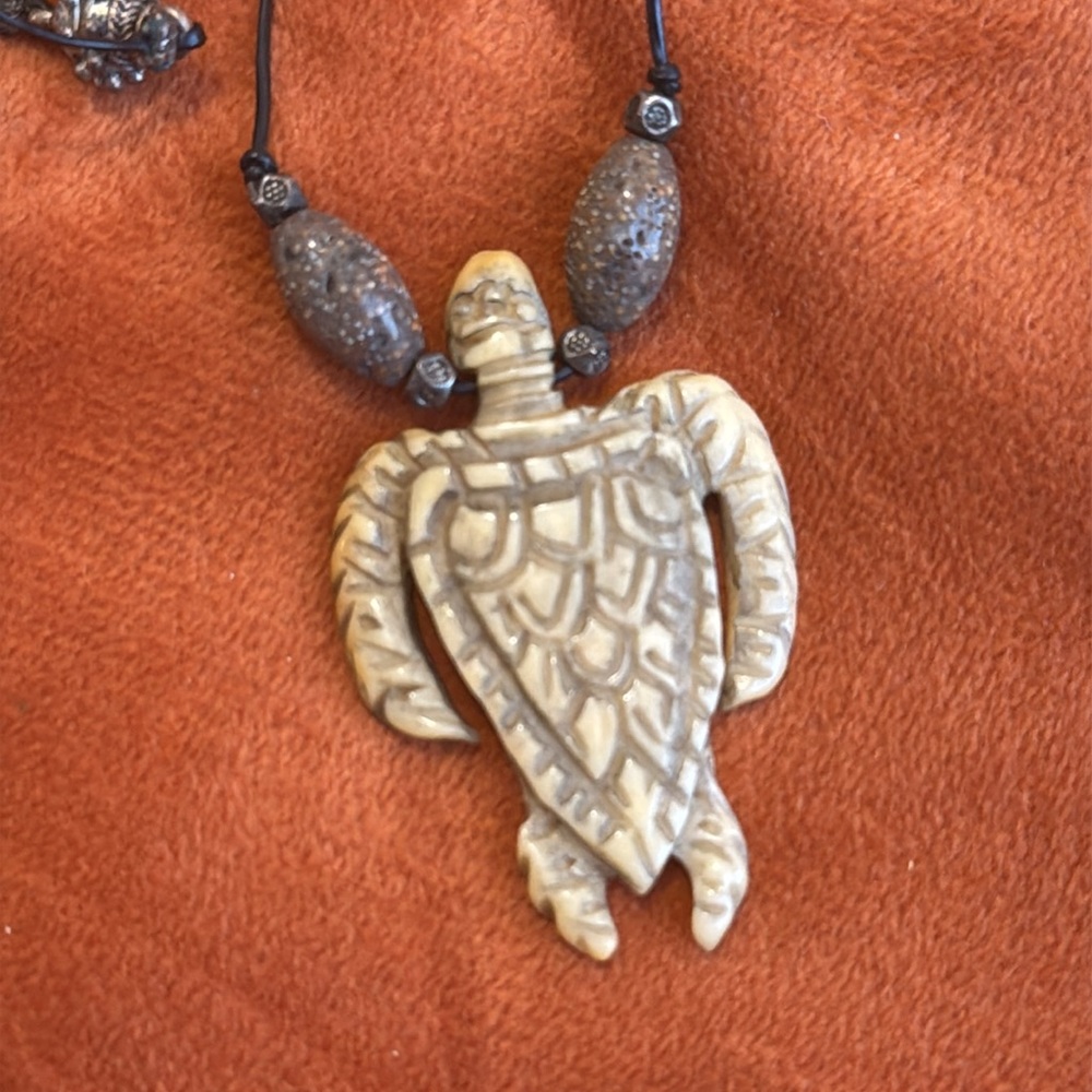 Carved Turtle Necklace - Picture 2 of 4